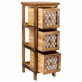 Cassettiera Alexandra House Living Marrone Legno Legno di paulownia 26 x 61 x 22 cm
