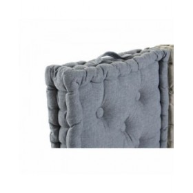 Cuscino DKD Home Decor Da terreno Azzurro Grigio Cotone Blu Marino (3 pcs) (38 x 38 x 8 cm)