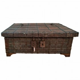 Baule Alexandra House Living Marrone Legno Riciclato 70 x 45 x 119 cm