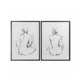 Quadro DKD Home Decor 70 x 2,5 x 90 cm Donna Moderno (2 Unità)