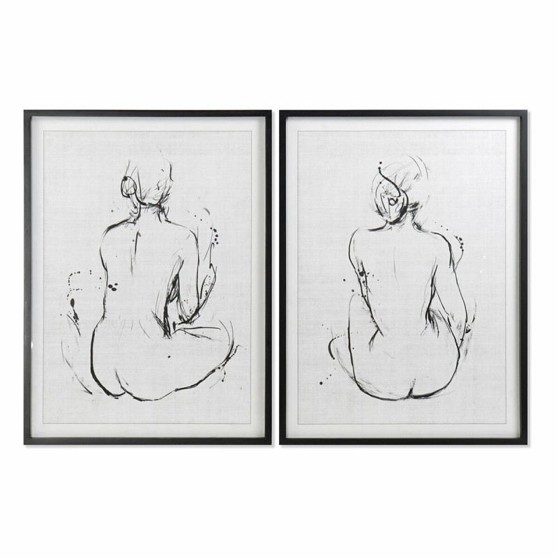 Quadro DKD Home Decor 70 x 2,5 x 90 cm Donna Moderno (2 Unità)