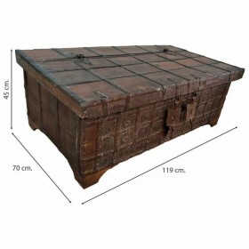 Baule Alexandra House Living Marrone Legno Riciclato 70 x 45 x 119 cm
