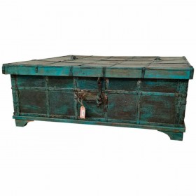 Baule Alexandra House Living Azzurro Legno di mango 87 x 48 x 136 cm