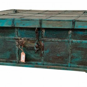Baule Alexandra House Living Azzurro Legno di mango 87 x 48 x 136 cm
