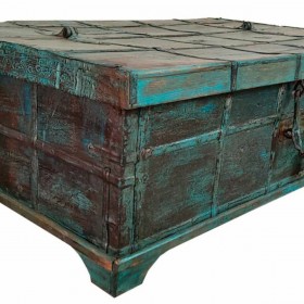 Baule Alexandra House Living Azzurro Legno di mango 87 x 48 x 136 cm