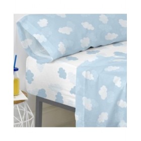 Lenzuolo con angoli HappyFriday BASIC KIDS Azzurro 90 x 200 x 32 cm