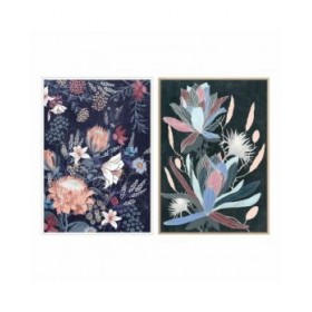 Quadro DKD Home Decor 53 x 4,3 x 73 cm Fiori Moderno (2 Unità)