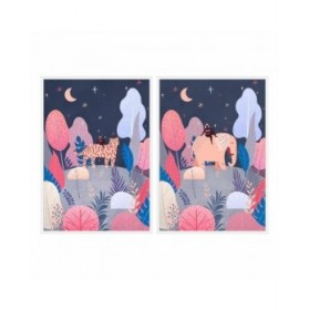 Quadro DKD Home Decor 53 x 4,3 x 73 cm Alberi Scandinavo (2 Unità)