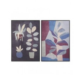 Quadro DKD Home Decor 83 x 4,5 x 123 cm Fiori Moderno (2 Unità)