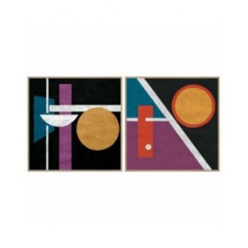 Quadro DKD Home Decor 83 x 4,5 x 83 cm Astratto Moderno (2 Unità)