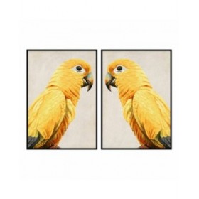 Quadro DKD Home Decor Pappagallo Tropicale (103 x 4,2 x 143 cm) (2 Unità)