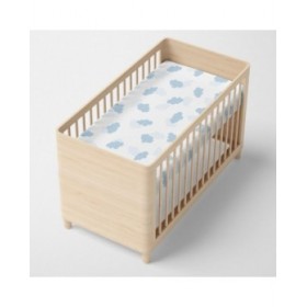 Lenzuolo con angoli HappyFriday BASIC KIDS Azzurro 60 x 120 x 14 cm Nuvole