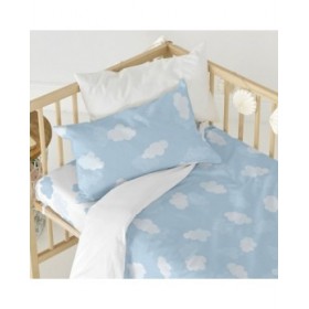Lenzuolo con angoli HappyFriday BASIC KIDS Azzurro 60 x 120 x 14 cm Nuvole
