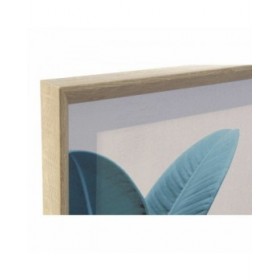 Quadro DKD Home Decor Tropicale Foglia della pianta 45 x 3,5 x 60 cm (4 Unità)