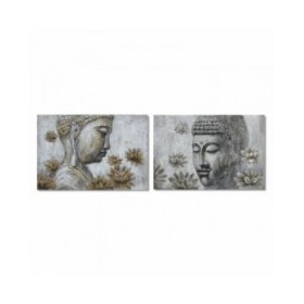 Quadro DKD Home Decor 120 x 2,8 x 80 cm Buddha Orientale (2 Unità)