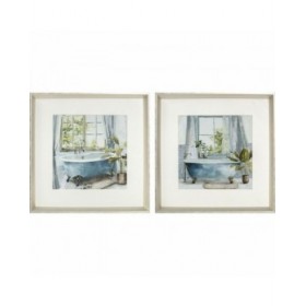Quadro DKD Home Decor Bagni (2 Unità) (32 x 2,5 x 32 cm)