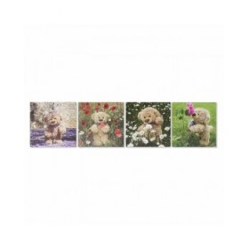 Quadro DKD Home Decor S3018130 Orso Per bambini (28 x 1,5 x 28 cm) (4 Unità)