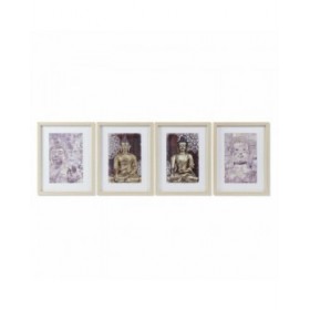 Quadro DKD Home Decor Buddha Orientale (35 x 2 x 45 cm) (4 Unità)