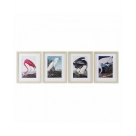 Quadro DKD Home Decor Uccello Orientale (35 x 2 x 45 cm) (4 Unità)