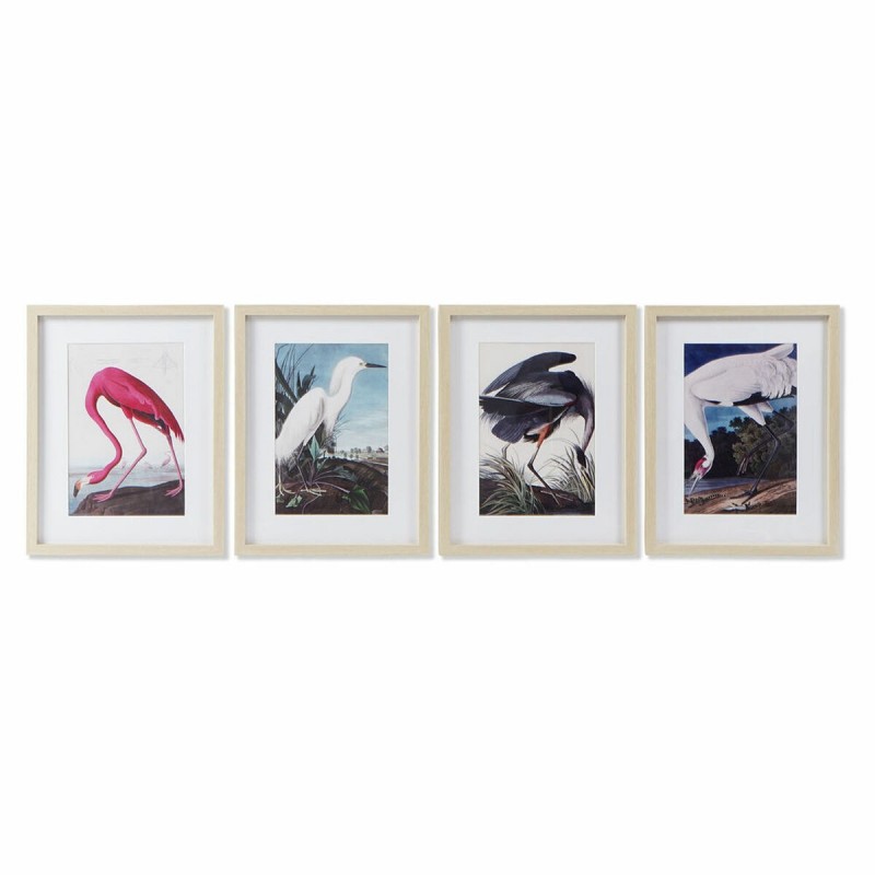 Quadro DKD Home Decor Uccello Orientale (35 x 2 x 45 cm) (4 Unità)