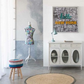 Credenza Alexandra House Living Bianco Metallo Vetro 40 x 80 x 100 cm