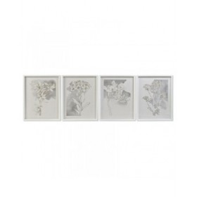 Quadro DKD Home Decor 55 x 2,5 x 70 cm Fiori Romantico (4 Pezzi)