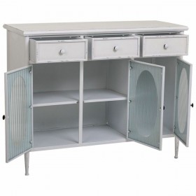 Credenza Alexandra House Living Bianco Metallo Vetro 40 x 80 x 100 cm