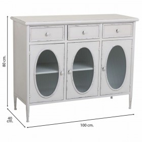 Credenza Alexandra House Living Bianco Metallo Vetro 40 x 80 x 100 cm