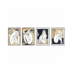 Quadro DKD Home Decor Donna Moderno (50 x 2,8 x 70 cm) (4 Unità)