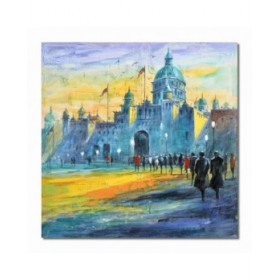 Quadro DKD Home Decor Città 100 x 3 x 100 cm Loft (2 Unità)