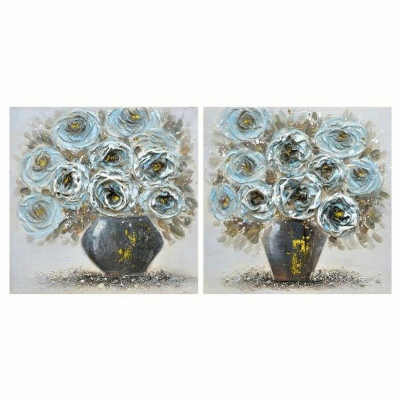 Quadro DKD Home Decor S3018303 Vaso (60 x 3 x 60 cm) (2 Unità)