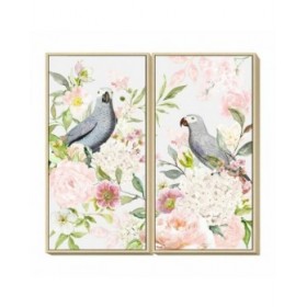 Quadro DKD Home Decor 60 x 4 x 120 cm Fiori Shabby Chic (2 Unità)