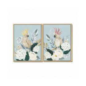 Quadro DKD Home Decor 60 x 4 x 80 cm Fiori Tropicale (2 Unità)