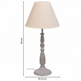 Lampada da tavolo Alexandra House Living Bianco Grigio Metallo Stoffa 220-240 V 23 x 49 x 23 cm
