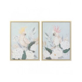 Quadro DKD Home Decor 60 x 4 x 80 cm Fiori Tropicale (2 Unità)