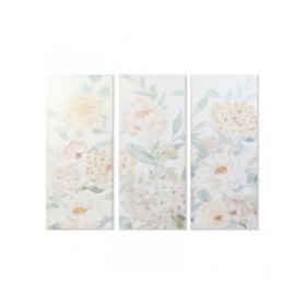 Quadro DKD Home Decor Fiori 55 x 3 x 135 cm Shabby Chic (3 Pezzi)