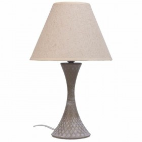 Lampada da tavolo Alexandra House Living Bianco Grigio Metallo Stoffa 220-240 V 23 x 38 x 23 cm