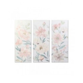 Quadro DKD Home Decor Fiori 55 x 3 x 135 cm Shabby Chic (3 Pezzi)