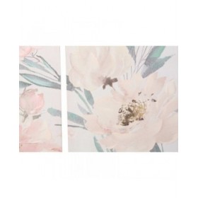 Quadro DKD Home Decor Fiori 55 x 3 x 135 cm Shabby Chic (3 Pezzi)
