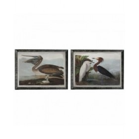Quadro DKD Home Decor 90 x 2 x 68 cm Uccello Orientale (2 Unità)