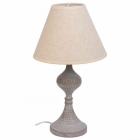 Lampada da tavolo Alexandra House Living Bianco Grigio Metallo Stoffa 220-240 V 23 x 41 x 23 cm