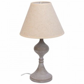 Lampada da tavolo Alexandra House Living Bianco Grigio Metallo Stoffa 220-240 V 23 x 41 x 23 cm