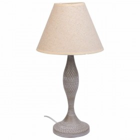 Lampada da tavolo Alexandra House Living Bianco Grigio Metallo Stoffa 220-240 V 23 x 46 x 23 cm