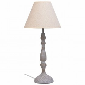 Lampada da tavolo Alexandra House Living Bianco Grigio Metallo Stoffa 220-240 V 23 x 51 x 23 cm