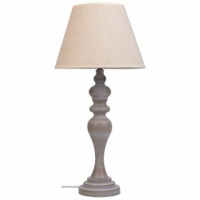 Lampada da tavolo Alexandra House Living Bianco Grigio Metallo Stoffa 220-240 V 25 x 50 x 25 cm