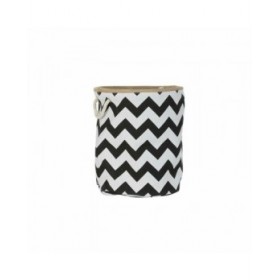 Cestino DKD Home Decor Bianco Nero Juta Iuta Zig zag Moderno 38 x 38 x 45 cm