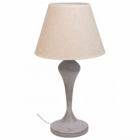 Lampada da tavolo Alexandra House Living Bianco Grigio Metallo Stoffa 220-240 V 25 x 46 x 25 cm