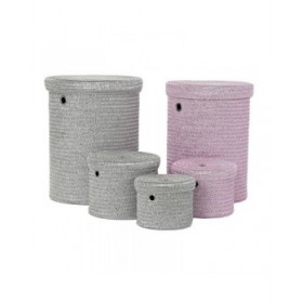 Cestino Multiuso DKD Home Decor Grigio Rosa polipropilene 42 x 42 x 52,5 cm 4 Kg