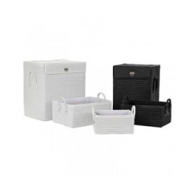 Cestino Multiuso DKD Home Decor Bianco Nero polipropilene 45 x 34 x 49 cm 4 Kg