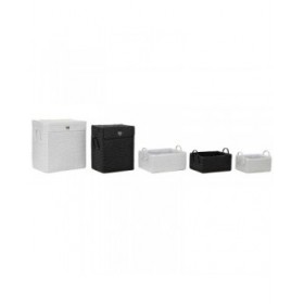 Cestino Multiuso DKD Home Decor Bianco Nero polipropilene 45 x 34 x 49 cm 4 Kg